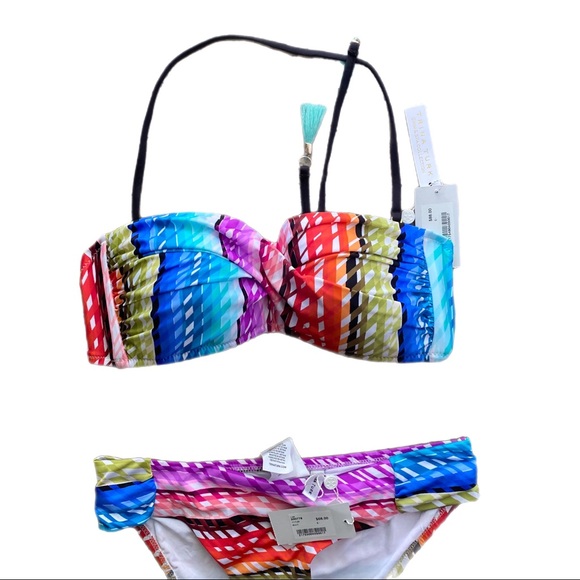 Trina Turk Prismatic Twist Bandeau and Bottom sz 6 nwt medium - Picture 5 of 10